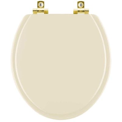 Assento Sanitário Soft Close Diamantina Areia Para Vaso Icasa Com Ferragem Dourada
