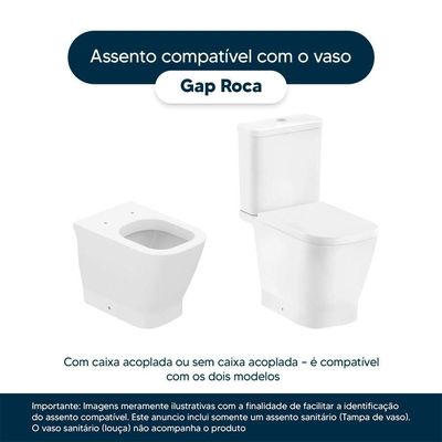 Assento Sanitário Com Amortecedor Gap Branco Para Vaso Roca Com Ferragem Dourada