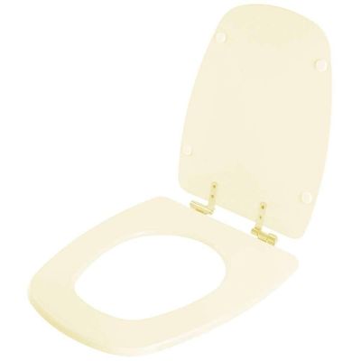 Assento Sanitário Com Amortecedor Monte Carlo Creme Para Vaso Deca Com Ferragem Dourada