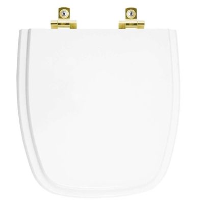 Assento Sanitário Com Fechamento Lento Fit Branco Para Vaso Celite Com Ferragem Dourada