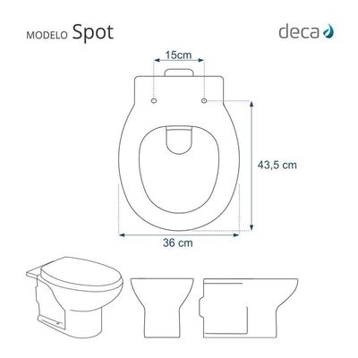 Assento Sanitário Com Amortecedor Spot Branco Para Vaso Deca Com Ferragem Dourada