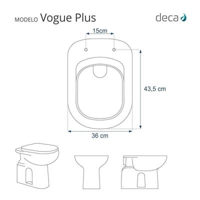 Assento Sanitário Com Fechamento Lento Vogue Plus Creme Para Vaso Deca Com Ferragem Dourada