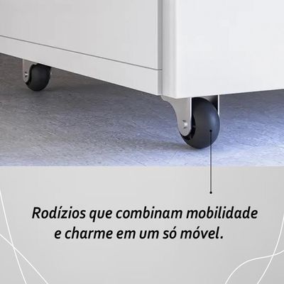 Armário Bancada De Cozinha 2 Portas Com Mesa Retrátil Duo Branco