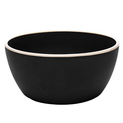 Kit 24 Bowls Melamina Cumbuca 600ml Preto Class Wolff Tigela Sopa Sobremesa Porções Sopas