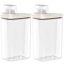 Kit 2 Dispenser para Amaciante e Sabão Líquido 2,3L Flow Bege com Tampa Medidora Ou