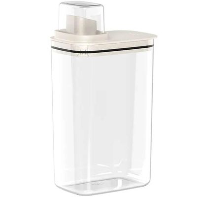 Kit 2 Dispenser para Amaciante e Sabão Líquido 2,3L Flow Bege com Tampa Medidora Ou