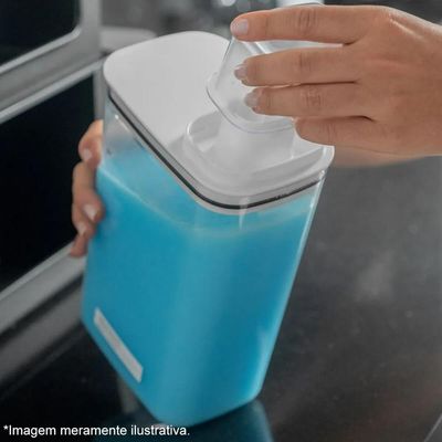 Kit 2 Dispenser para Amaciante e Sabão Líquido 2,3L Flow Bege com Tampa Medidora Ou