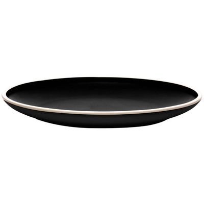 Jogo 6 Pratos de Sobremesa 21,5cm de Melamina Class Preto Raso Lanches Bolos Tortas Wolff