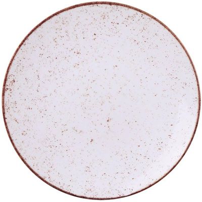 Jogo 12 Pratos Rústicos de Porcelana 25cm Marrom Tramontina Decorado Mesa Posta