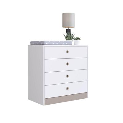 Cômoda Infantil 4 Gavetas Branca Amore Meu Fofinho Quarto 73x42x74cm Art In Móveis