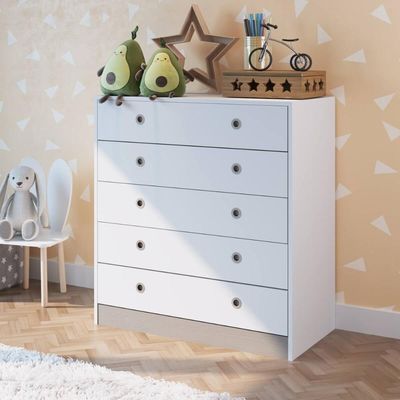 Cômoda Infantil 5 Gavetas Branca MDP Amore Meu Fofinho Quarto Art In Móveis