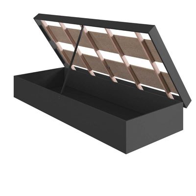 Cama Solteiro Box Baú Bogotá Organizador para Travesseiros Cobertores MDP Grafite