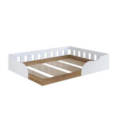 Cama Montessoriana Casal Branca MDP Memphis Quarto Infantil Adulto Art In Móveis