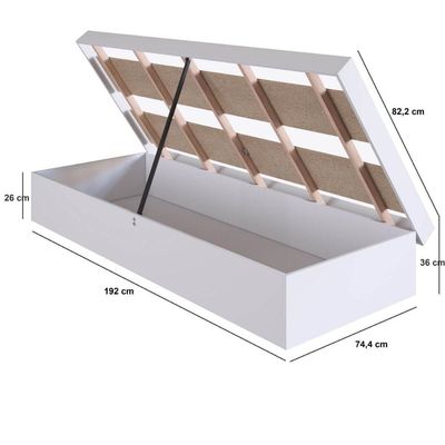 Cama Solteiro Box Baú Bogotá Organizador para Travesseiros Cobertores MDP Branco