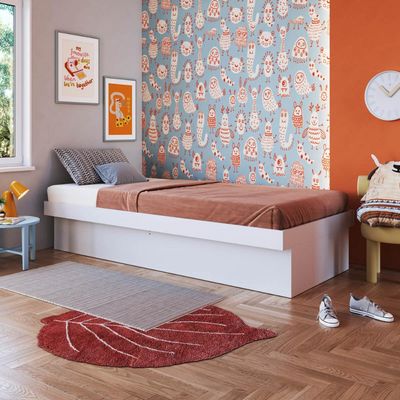 Cama Solteiro Box Baú Bogotá Organizador para Travesseiros Cobertores MDP Branco