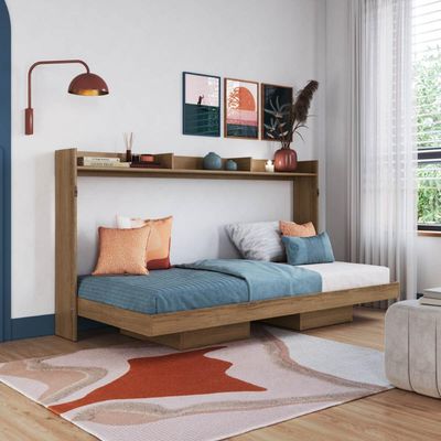 Cama de Solteiro Articulável Horizontal Mel Hanover MDP Dobrável Decoração Art In Móveis