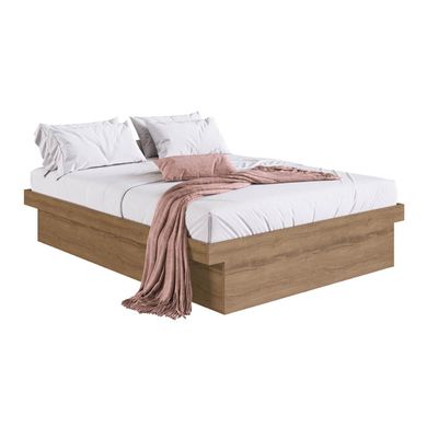 Cama de Casal Queen Mel com Box Baú MDP Bogotá Organizador Cobertores Travesseiros
