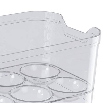 Kit Organizador de Geladeira 4,5L e Porta Ovos 12 Unidades Transparente Uz Multiuso