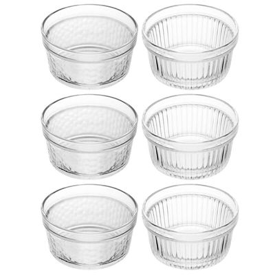 Kit 6 Ramequins de Vidro Molheira 150ml Molho Suflê Temperos Acompanhamento Sushi Lyor