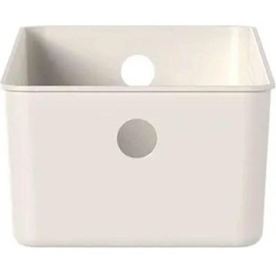 Kit 6 Caixas Organizadoras Multiuso 4,5L Flow Bege Cesto Retangular Closet Banheiro Lavanderia