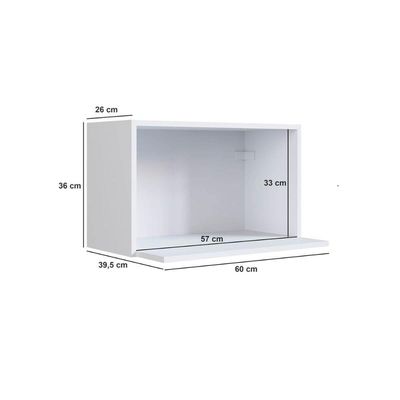 Nicho de Parede Branco para Microondas Prateleira Funcionale 60x39,5x36cm Cozinha