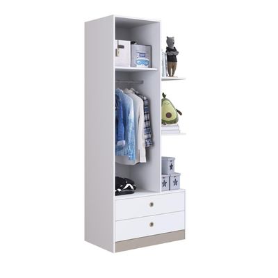 Guarda Roupas Infantil Branco Amore com Prateleiras 2 Gavetas e 1 Porta MDP Art In Móveis