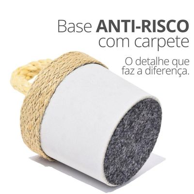 Peso De Porta Artesanal 1,3kg Concreto Com Base Anti Risco Corda