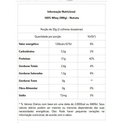 100% Whey (900g) - Sabor: Chocolate