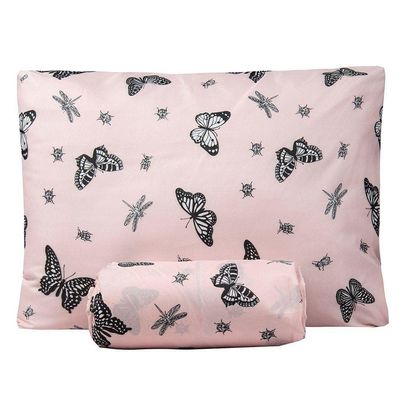 Jogo De Lençol Casal Padrão Bouti Basic Estampado 180 Fios 3 Peças - Mariposa