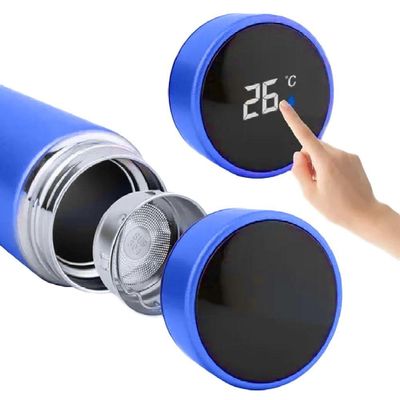 Garrafa Térmica Inox 500ml Quente Frio Tampa Azul Nº6