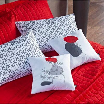Cobre Leito Queen Basic 300 Fios 7 Peças - Vermelho Lady