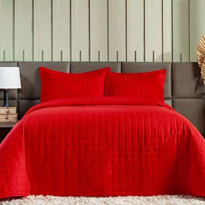 Cobre Leito Queen Basic 300 Fios 7 Peças - Vermelho Lady