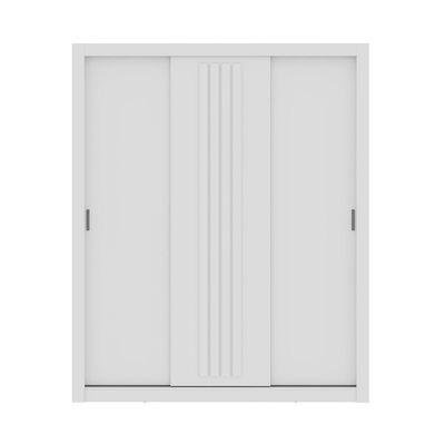 Guarda Roupa Casal 3 Portas Doha 2 Gavetas Carraro Ripado Branco