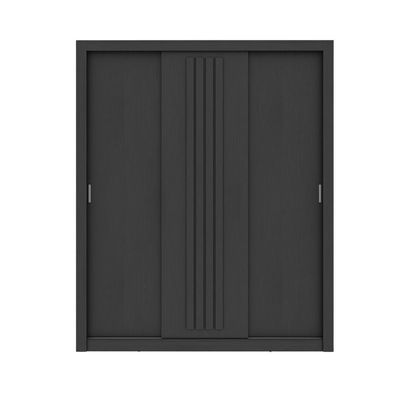 Guarda Roupa Casal 3 Portas Doha 2 Gavetas Carraro Ripado Preto Touch