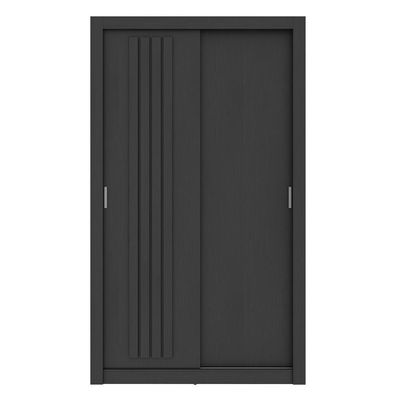 Guarda Roupa Solteiro 2 Portas Darvi 2 Gavetas Carraro Ripado Preto Touch