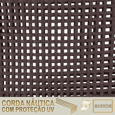 Espreguiçadeira Alumínio Catar Mesa Corda Náutica Piscina Marrom