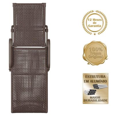 Espreguiçadeira Catar Mesa Corda Náutica Piscina Trama Marrom