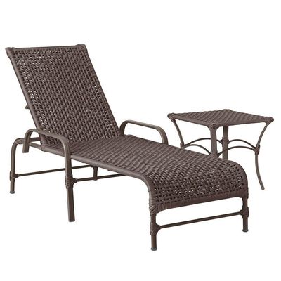 Espreguiçadeira Catar Mesa Corda Náutica Piscina Trama Marrom