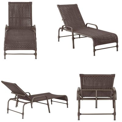 Espreguiçadeira Catar Mesa Corda Náutica Piscina Trama Marrom