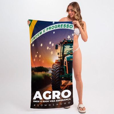 Toalha De Praia - Agro Suor E Esperança Trator