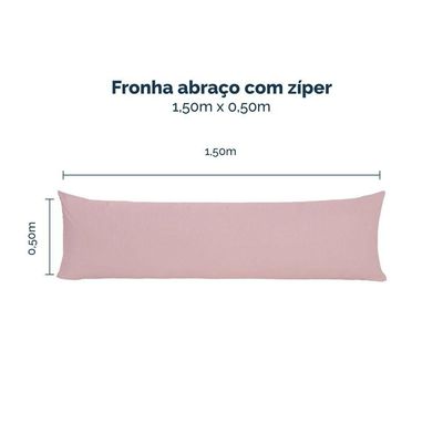 Kit 2 Fronhas Para Travesseiro De Corpo Slim 1,50cm X 50cm - Rose