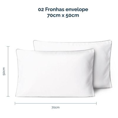 Kit 2 Fronhas Linea 50cm X 70cm Micropercal 200 Fios - Cinza