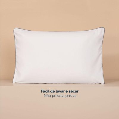 Kit 2 Fronhas Linea 50cm X 70cm Micropercal 200 Fios - Cinza