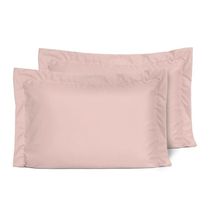Kit 2 Fronhas Slim Com 3 Abas 50cm X 70cm Micropercal 200 Fios - Rose