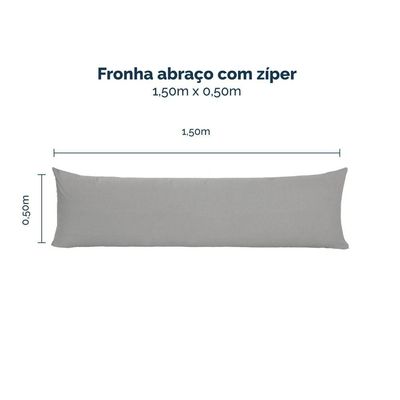 Kit 2 Fronhas Para Travesseiro De Corpo Slim 1,50cm X 50cm - Cinza