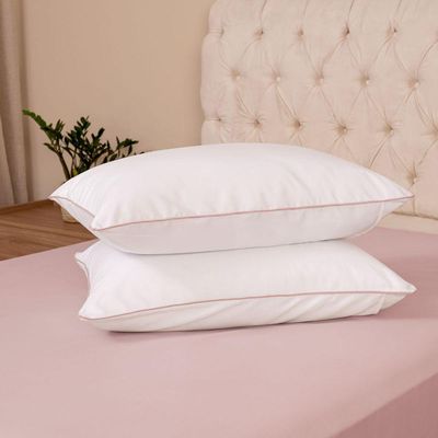 Kit 2 Fronhas Linea 50cm X 70cm Micropercal 200 Fios - Rose