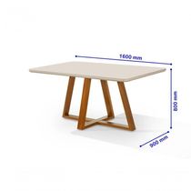 Mesa De Jantar Bela 160x90cm Tampo Vidro/mdf cast/off White