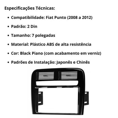 Central Multimidia Fiat Punto Carplay Android Auto Bp