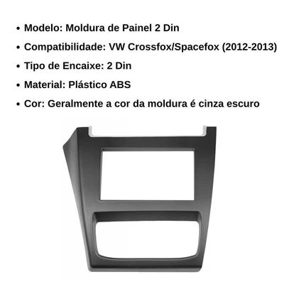 Central Multimídia 2 Din Mp5 Crossfox 2012-13 Câmera Moldura Tela