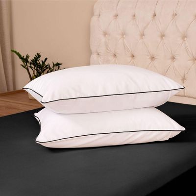 Kit 2 Fronhas Linea 50cm X 70cm Micropercal 200 Fios - Preto
